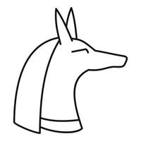 Ägypten-Hundekopf-Symbol, Umrissstil vektor