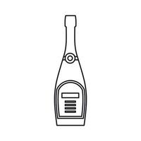 champagne flaska ikon, översikt stil vektor