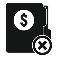 bankrottes Geldordner-Symbol, einfacher Stil vektor