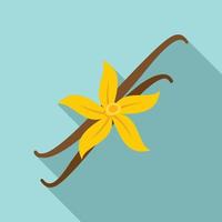 Vanille-Blumen-Symbol, flacher Stil vektor