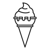 Milchshake-Eiscreme-Symbol, Umrissstil vektor