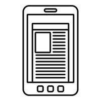 Smartphone-Zeitungssymbol, Umrissstil vektor