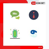 4 användare gränssnitt platt ikon packa av modern tecken och symboler av chattar vetenskap cirkel biologi astrologi redigerbar vektor design element