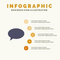 chatt chattar massage post fast ikon infographics 5 steg presentation bakgrund vektor