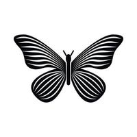 Schmetterling mit Streifen auf Flügelikone, einfacher Stil vektor