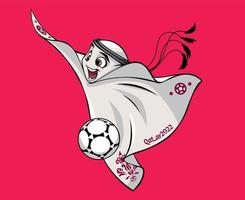 maskot fifa värld kopp qatar 2022 officiell logotyp världsliga mästare symbol design vektor abstrakt illustration med rosa bakgrund