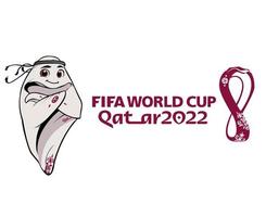 maskottchen fifa weltmeisterschaft katar 2022 mit offiziellem logo symbol vektor design abstrakte illustration