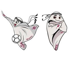 maskotar fifa värld kopp qatar 2022 officiell logotyp världsliga mästare symbol design vektor abstrakt illustration