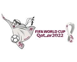 maskottchen fifa weltmeisterschaft katar 2022 mit offiziellem logo symbol mondial vektor design abstrakte illustration