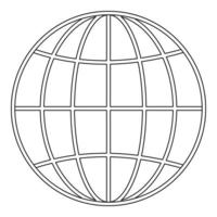 globales Symbol, Umrissstil. vektor