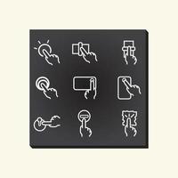 Finger-Touch-Kippschalter-Icon-Pack vektor