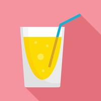 citronsaft cocktail ikon, platt stil vektor