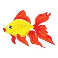 söt guldfisk ikon, tecknad serie stil vektor