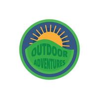 Outdoor-Sonne-Abenteuer-Logo, flacher Stil vektor