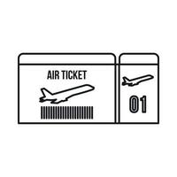 Flugticket-Symbol, Umrissstil vektor