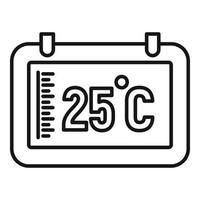 digital läsplatta temperatur kontrollera ikon, översikt stil vektor
