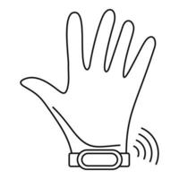 Frau NFC-Armband-Symbol, Outline-Stil vektor