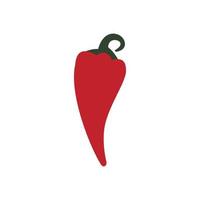 röd varm chili peppar ikon i platt stil vektor