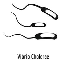 vibrio kolerae ikon, enkel stil. vektor