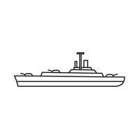 Symbol für militärische Marineschiffe, Umrissstil vektor