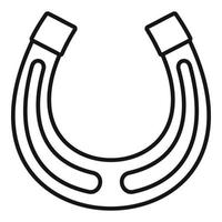 guld hästsko ikon, översikt stil vektor