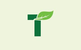 t logotyp blad för identitet. natur mall vektor illustration för din varumärke.