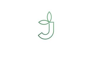 j Logoblatt für Identität. Naturschablonen-Vektorillustration für Ihre Marke. vektor