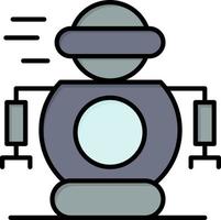 menschliche technologie roboter roboter flache farbe symbol vektor symbol banner vorlage