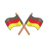 Zwei gekreuzte Flaggen Deutschlands Symbol, Cartoon-Stil vektor