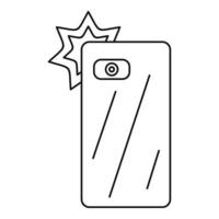 Smartphone-Selfie-Flash-Symbol, Umrissstil vektor