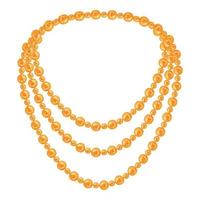 goldene Halskette Perlensymbol, Cartoon-Stil