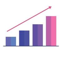 Statistikbalken mit Pfeil vektor