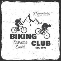 berg cykling klubb. vektor illustration.