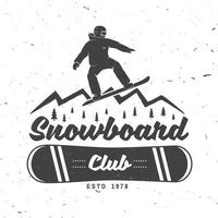 snowboard klubb. vektor illustration. begrepp för skjorta eller logotyp, skriva ut, stämpel eller tee.