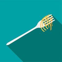 Gabel mit Spaghetti-Symbol, flacher Stil vektor