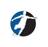 Fußball- und Fußballspieler-Mann-Logo-Vektor. Silhouette vektor