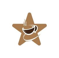 Kaffee Café Sternform Konzept Vektor Logo Design. Einzigartige Logo-Vorlage für Kaffeetassensymbole.