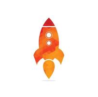 einfacher Raketenlogovektor. Raketen-Logo. minimalistische Rakete. vektor