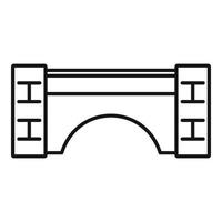 gammal sten bro ikon, översikt stil vektor