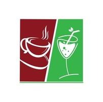 Kaffee und Wein-Logo-Design-Vektor-Illustration. vektor