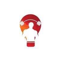 Gym klubb Glödlampa form logotyp eller märka. sporter vektor illustration