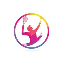 Tennis-Logo-Designs mit Ball- und Schläger-Logo-Design-Inspiration für Tennisspieler vektor