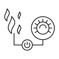 Smart Hot Control-Symbol, Umrissstil vektor