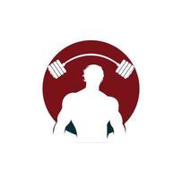 Bodybuilder-Logo-Vorlage. vektorobjekt und symbole für sportlabel, turnhallenabzeichen, fitnesslogodesign, emblemgrafiken.sportsymbol, übungslogo. vektor