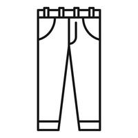 kläder jeans ikon, översikt stil vektor