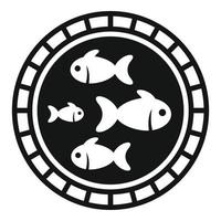 Fischfarm-Emblem-Symbol, einfacher Stil vektor