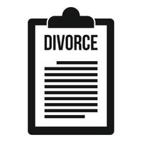 Scheidungs-Zwischenablage-Symbol, einfachen Stil vektor