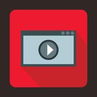 Video-Film-Media-Player-Symbol, flacher Stil vektor