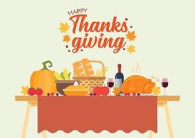 Thanksgiving-Dinner-Vektor-Illustration vektor