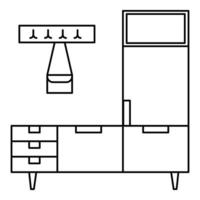 Geben Sie das Symbol für das Wohnzimmer ein, umreißen Sie den Stil vektor